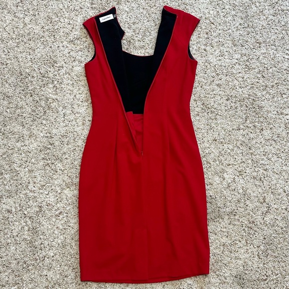 Calvin Klein Women’s Classy Fitted Knee-Length Red Dress. Size 4. Like-New! - Picture 6 of 10